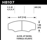 Hawk CP2361/CP3228/CP5104/CP5144 AP Racing DTC-60 Brake Pads Hawk Performance Brake Pads - Racing