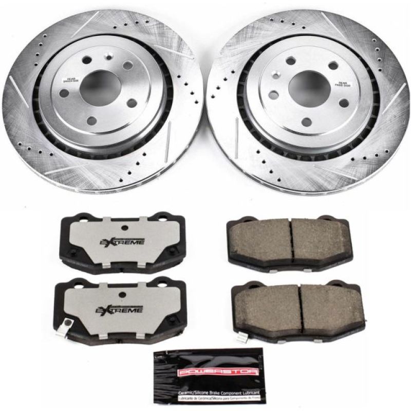 Power Stop 16-18 Cadillac ATS Rear Z26 Street Warrior Brake Kit PowerStop Brake Kits - Performance D&S