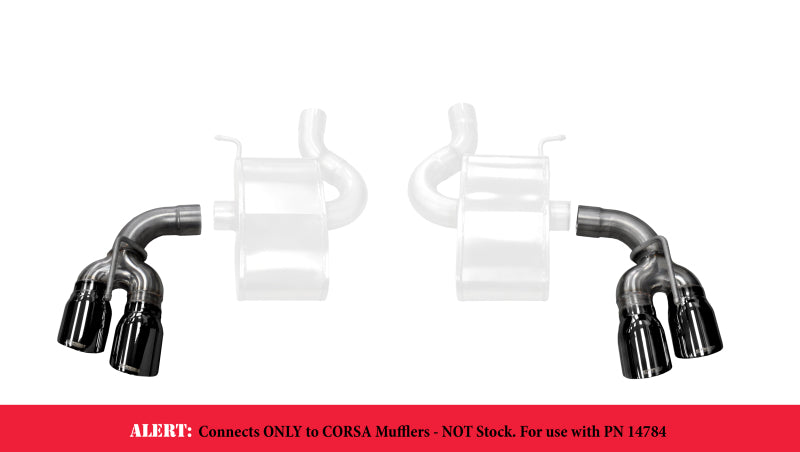 Corsa 2017-24 Chevy Camaro ZL1 2.75in Inlet / 4.0in Outlet Black PVD Tip Kit (For Corsa ExhaustOnly) CORSA Performance Tips