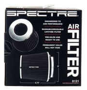 Spectre Adjustable Conical Air Filter 5-1/2in. Tall (Fits 3in. / 3-1/2in. / 4in. Tubes) - Black Spectre Air Filters - Universal Fit