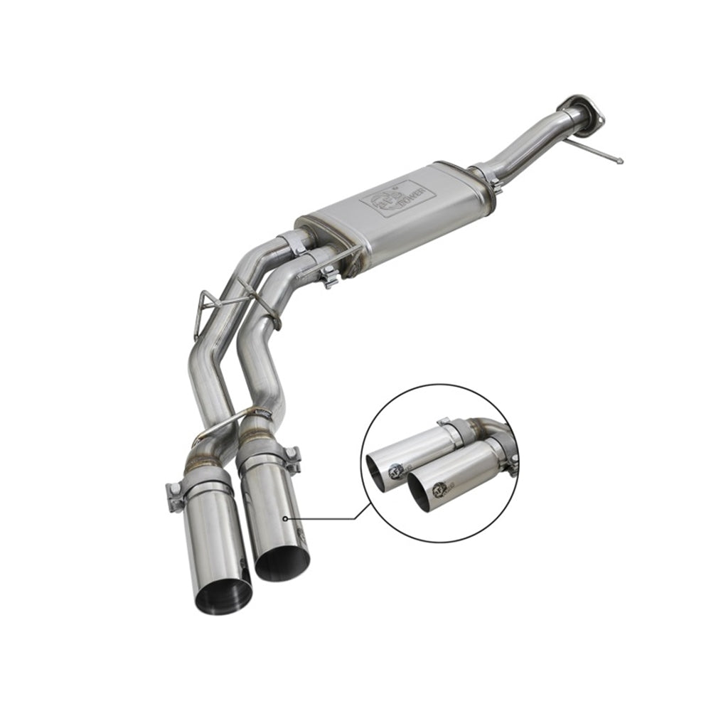 aFe Rebel Series 3in. to 2.5in. 409 SS C/B Exhaust 11-14 Ford F-150 V6-3.5L (tt) - Polished Tip 49-43078-P