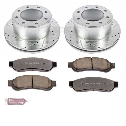Power Stop 10-2012 Ford F-350 Super Duty Rear Z36 Truck & Tow Brake Kit PowerStop Brake Rotors - Slot & Drilled