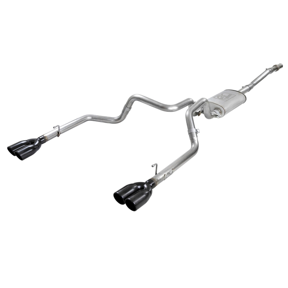 aFe Vulcan Series 3in-2-1/2in 304 SS Cat-Back 2019 GM Silverado / Sierra 1500 V8-5.3L w/ Black Tips 49-34104-B