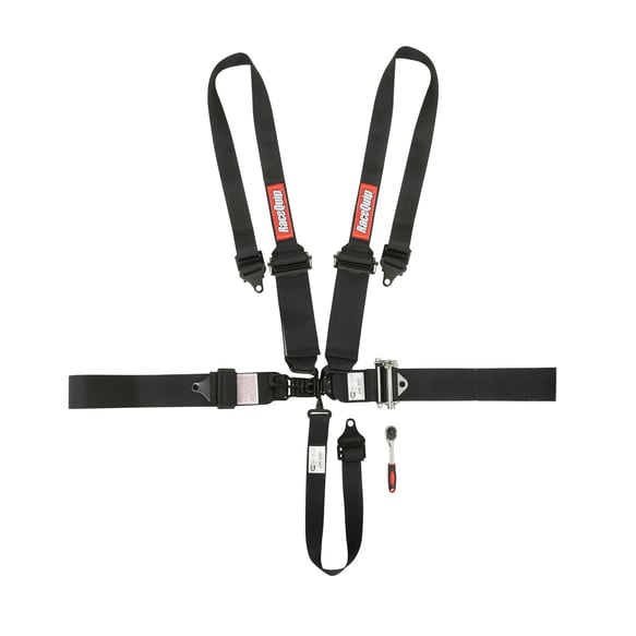 RaceQuip 5 Point Harness - Small Buckle Ratcheting Latch & Link - HNR shoulders 815005RQP
