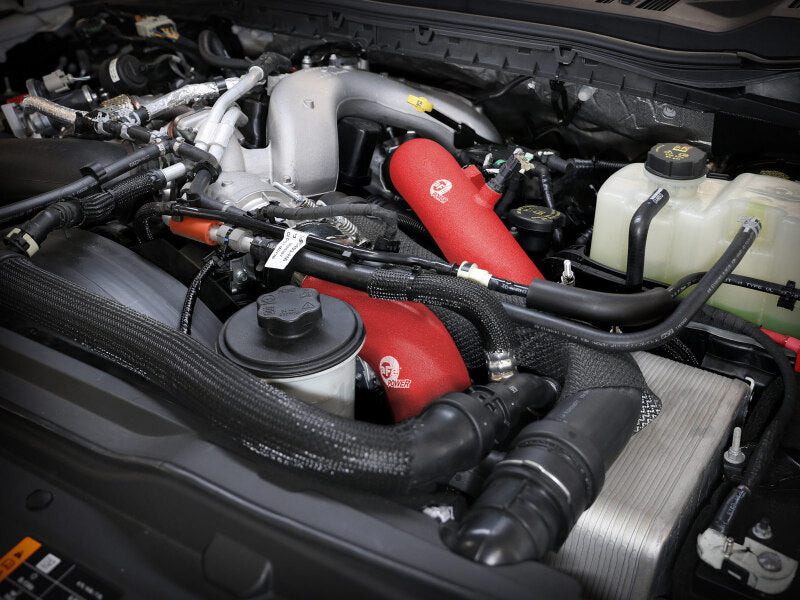 aFe 23-25 Ford F250/F350 Super Duty V8-6.7L BladeRunner Aluminum Hot & Cold Charge Pipe Kit - Red aFe Intercoolers
