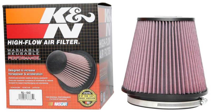 K&N Universal Clamp-On Air Filter 6in FLG / 7-1/2in B / 5in T / 6-1/2in H K&N Engineering Air Filters - Universal Fit