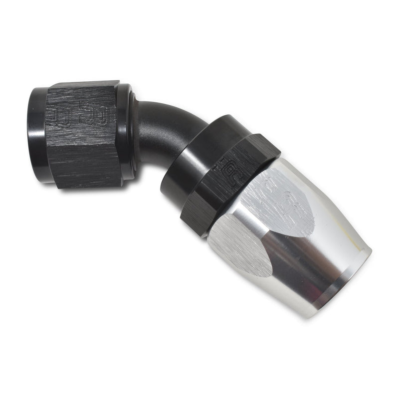 16AN ProClassic 45 Degree Hose End With Black/Silver Finish RUSSELL Autoparts