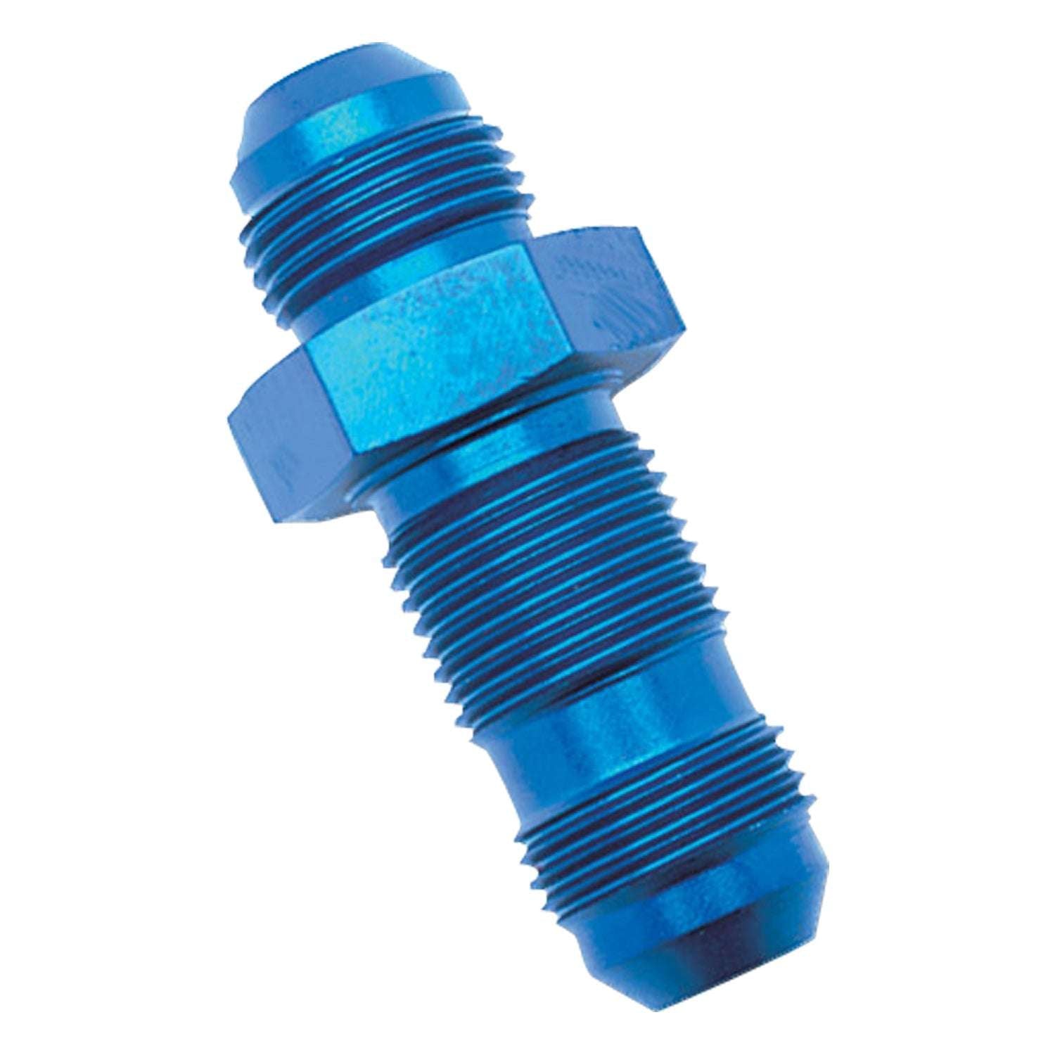 16AN Straight Flare Bulkhead Adapter Fitting With Blue Finish