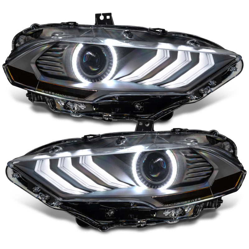 Oracle Lighting 18-23 Ford Mustang Dynamic ColorSHIFT LED Headlights - Black Series ORACLE Lighting Headlights