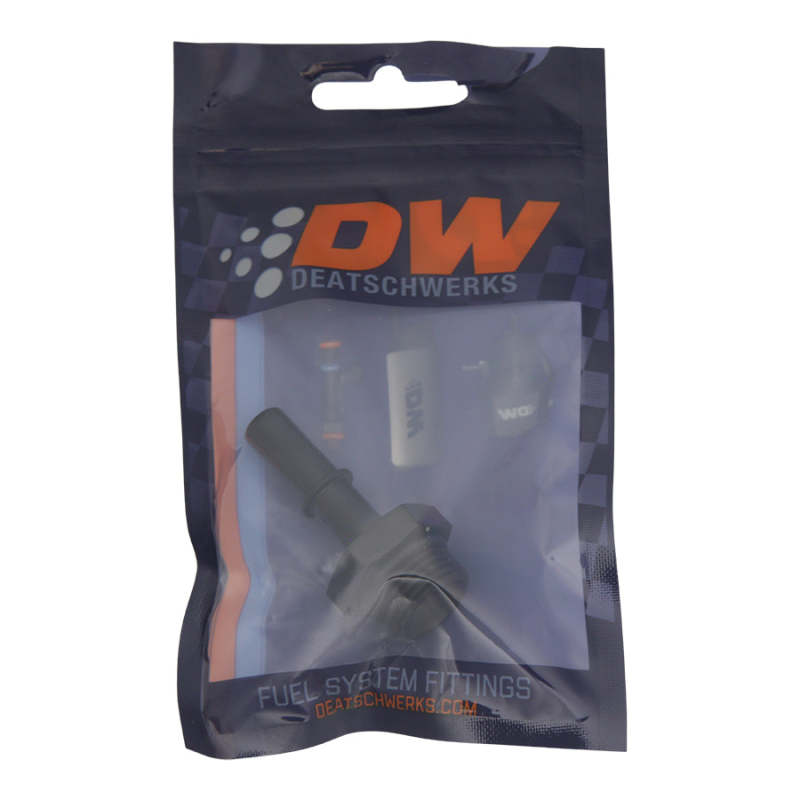DeatschWerks 8AN ORB Male to 3/8in Male EFI Quick Connect Adapter - Anodized Matte Black DeatschWerks Fuel Components Misc