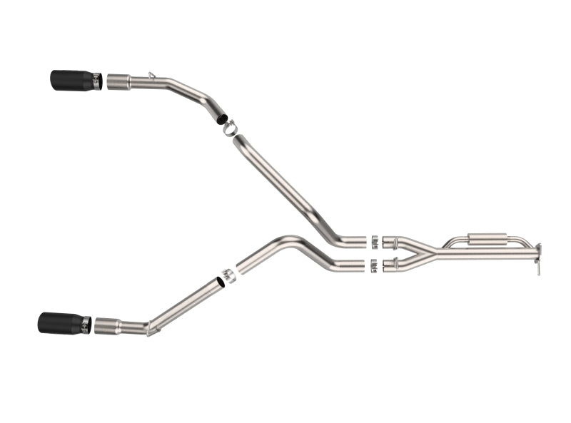 aFe 21-24 Ford F-150 Vulcan Series 3 IN to 3-1/2 IN Stainless Steel Cat-Back Exhaust System - Black aFe Catback