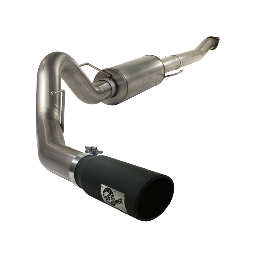 aFe MACHForce XP Exhaust Cat-Back SS-409 4in Black Tip 11-12 Ford F-150 EcoBoost V6-3.5L (tt) 49-43041-B