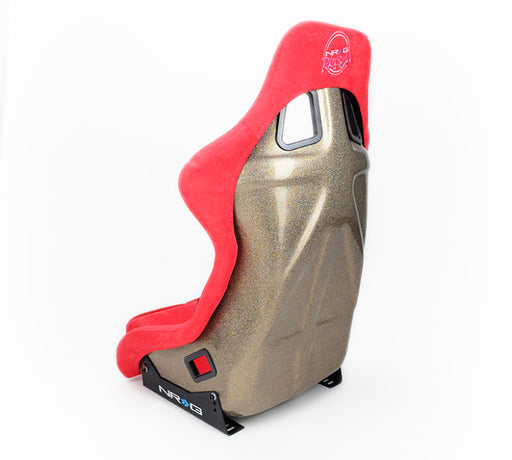 NRG FRP Bucket Seat ULTRA Edition - Large (Red Alcantara/Gold Glitter Back) NRG Race Seats