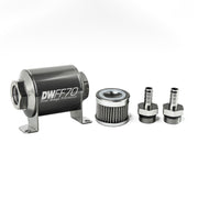 DeatschWerks Stainless Steel 3/8in 40 Micron Universal Inline Fuel Filter Housing Kit (70mm) DeatschWerks Fuel Filters