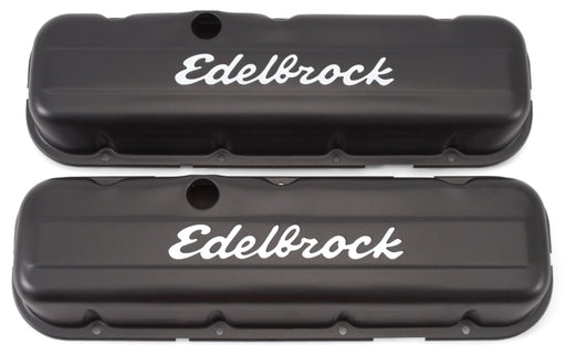 Edelbrock Valve Cover Signature Series Chevrolet 1965 and Later 396-502 V8 Low Black Edelbrock Valve Covers
