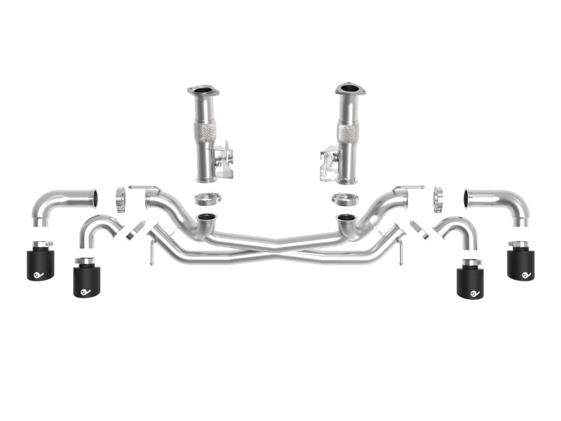 aFe MACH Force-Xp 3in to 2-1/2in 304SS Cat-Back (No Muff.) 2020 Chevy Corvette (C8) 6.2L - Black Tip aFe Catback