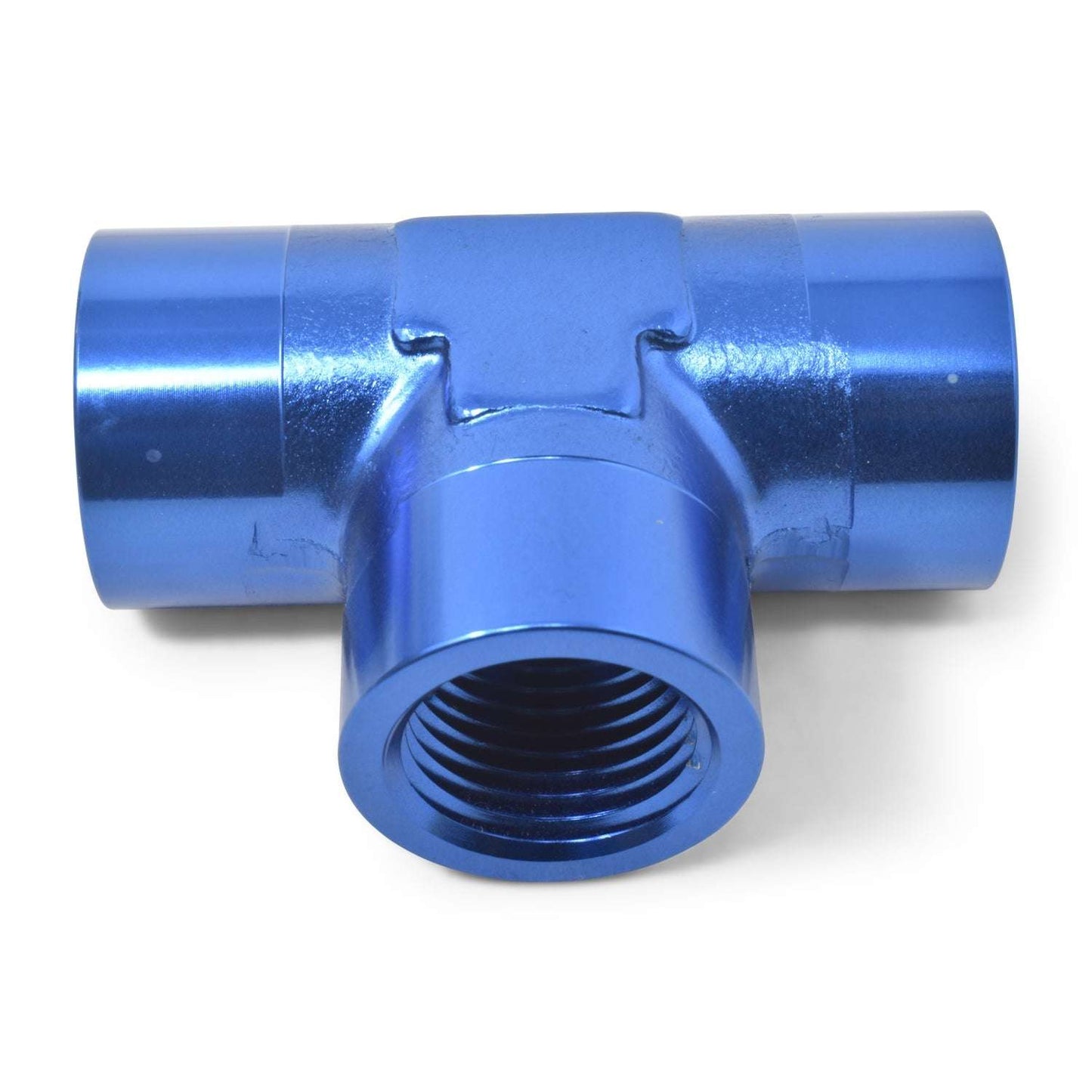 1/8" Female NPT Pipe Tee Adapter Fitting With Blue Finish RUSSELL Autoparts
