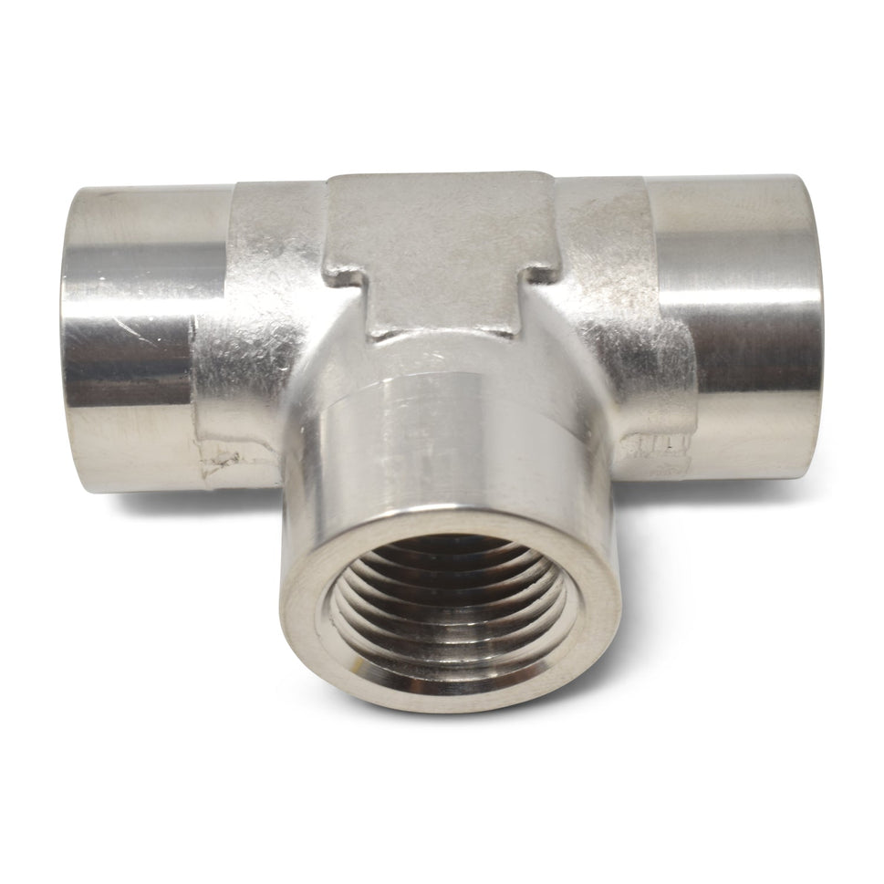 1/8" Female NPT Pipe Tee Adapter Fitting With Endura Finish