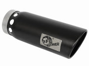 aFe MACHForce XP Cat-Back SS-304 5in Intercooled Exh Tip 5in In x 6in Outx16inL Bolt-On Right Blk AFE POWER Tips