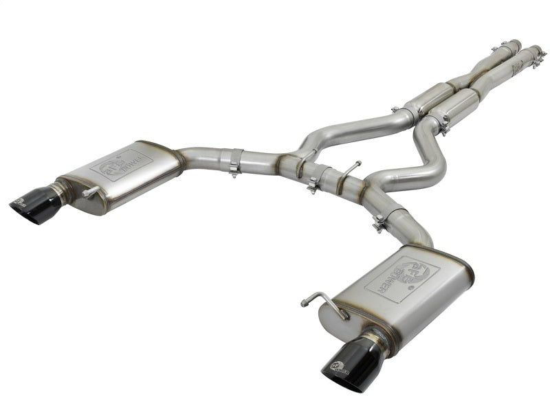 aFe MACHForce XP 3in 304 SS Loud Tone Cat-Back w/ Black Tips 15-17 Ford Mustang V6-3.7L/V8-5.0L aFe Catback