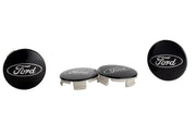 Ford Racing Ford Truck/SUV Black And Chrome Wheel Center Cap Kit Ford Racing Wheel Center Caps
