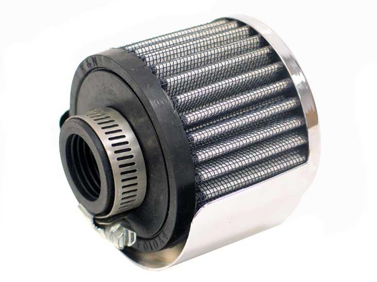 K&N 1in Flange ID x 3in OD x 2.5in Height Clamp On Crankcase Vent Filter K&N Engineering Air Filters - Universal Fit