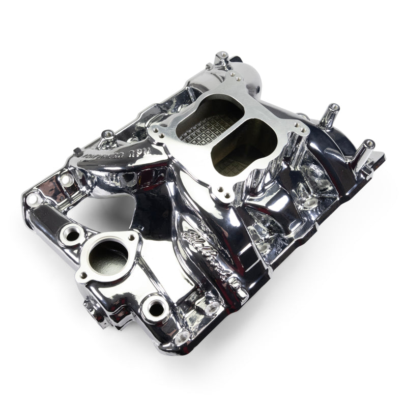 Edelbrock Pontiac 326-455 Performer RPM Intake Manifold - Chrome Plasma Finish Edelbrock Intake Manifolds