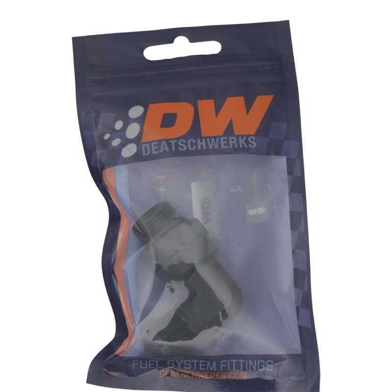 DeatschWerks 8AN ORB Male Swivel to 8AN Male Flare 90-Degree Fitting - Anodized Matte Black DeatschWerks Fittings