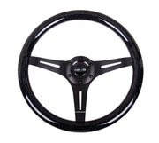 NRG Classic Wood Grain Steering Wheel (350mm) Black Sparkled Grip w/Black 3-Spoke Center NRG Steering Wheels
