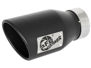 aFe MACH Force-Xp 409 SS Exhaust Tip Black (Left Side) 3in In x 4-1/2in Out x 9in L Clamp-On aFe Tips