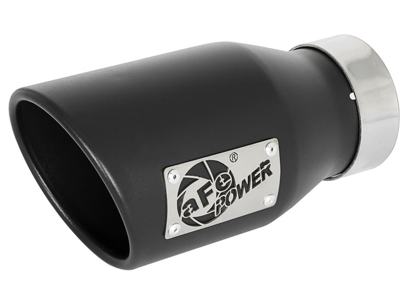 aFe MACH Force-Xp 409 SS Exhaust Tip Black (Left Side) 3in In x 4-1/2in Out x 9in L Clamp-On aFe Tips