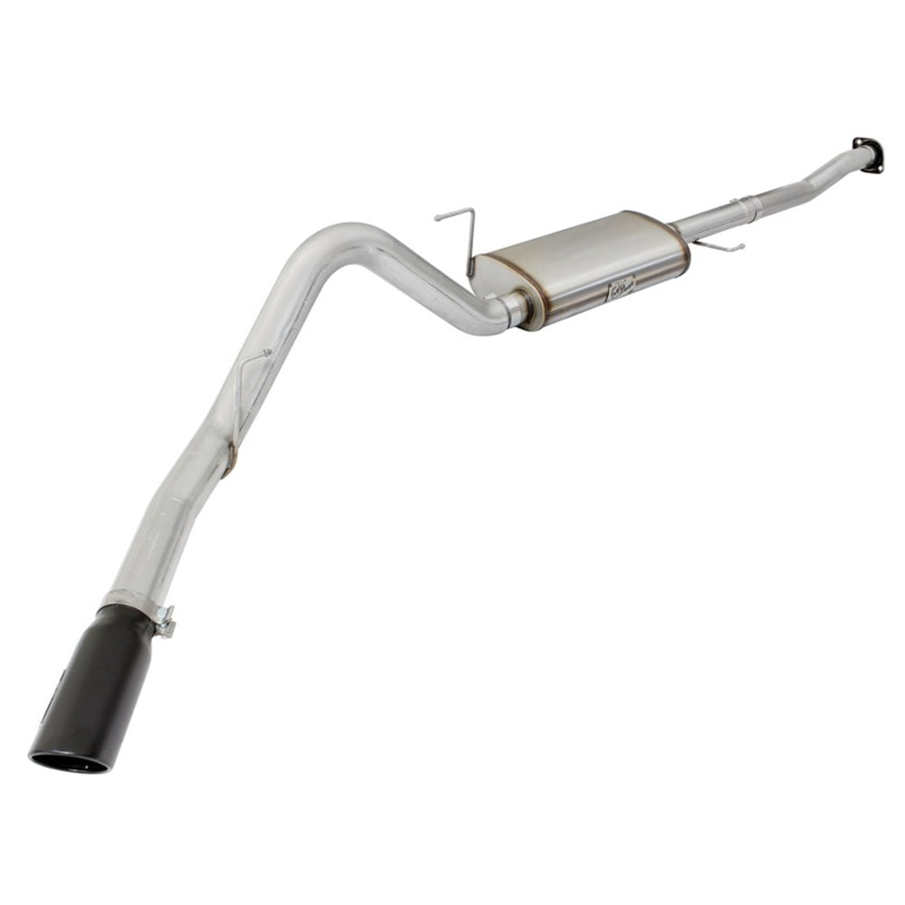 aFe MACHForce XP Exhaust 3in-3.5in SS Single Side Exit CB w/ Black Tips 15 Ford F150 V8 5.0L CC/SB 49-43073-B