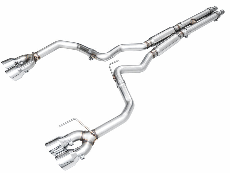 AWE 2024 Ford Mustang GT Fastback S650 RWD Track Edition Cat-Back Exhaust w/ Quad Chrome Silver Tips AWE Tuning Catback