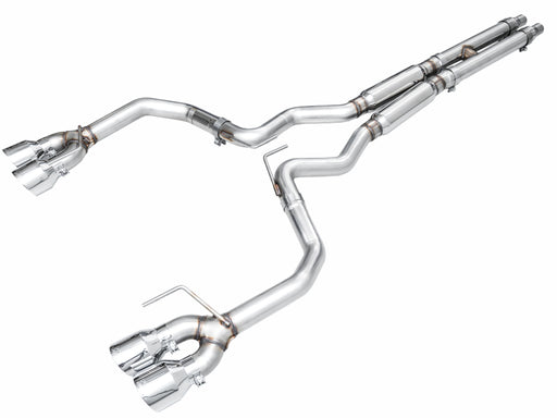AWE 2024 Ford Mustang GT Fastback S650 RWD Track Edition Catback Exhaust w/ Quad Chrome Silver Tips AWE Tuning Catback