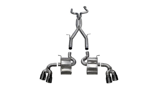 Corsa 2016-24 Chevy Camaro SS 6.2L Xtreme+ 2.75in Cat-Back Dual Rear Exit w/ Twin 4in Black PVD Tips CORSA Performance Catback