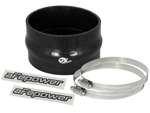 aFe Magnum FORCE 4.75in ID 3in L Straight Reducing Bellow Coupler - Black aFe Air Intake Components
