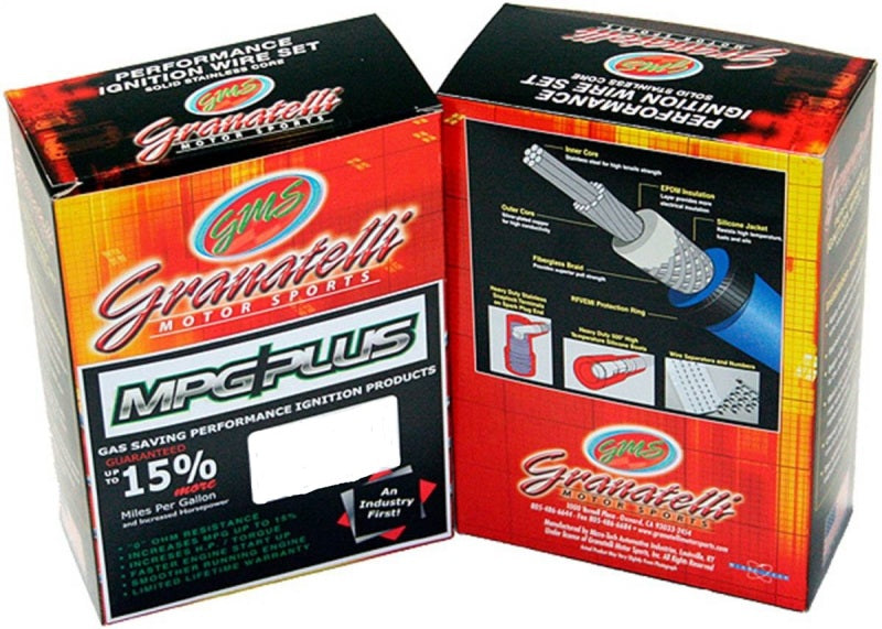 Granatelli 10-14 Ford 6.2L Perf Wire Set w/Inserts/Blue Hi-Temp Jacket/Black Fire Sleeve Granatelli Motor Sports Spark Plug Wire Sets