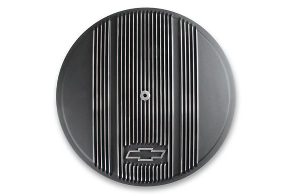 Vintage Series GM Licensed Air Cleaner - Satin Black Machined 120-173 HOLLEY Autoparts