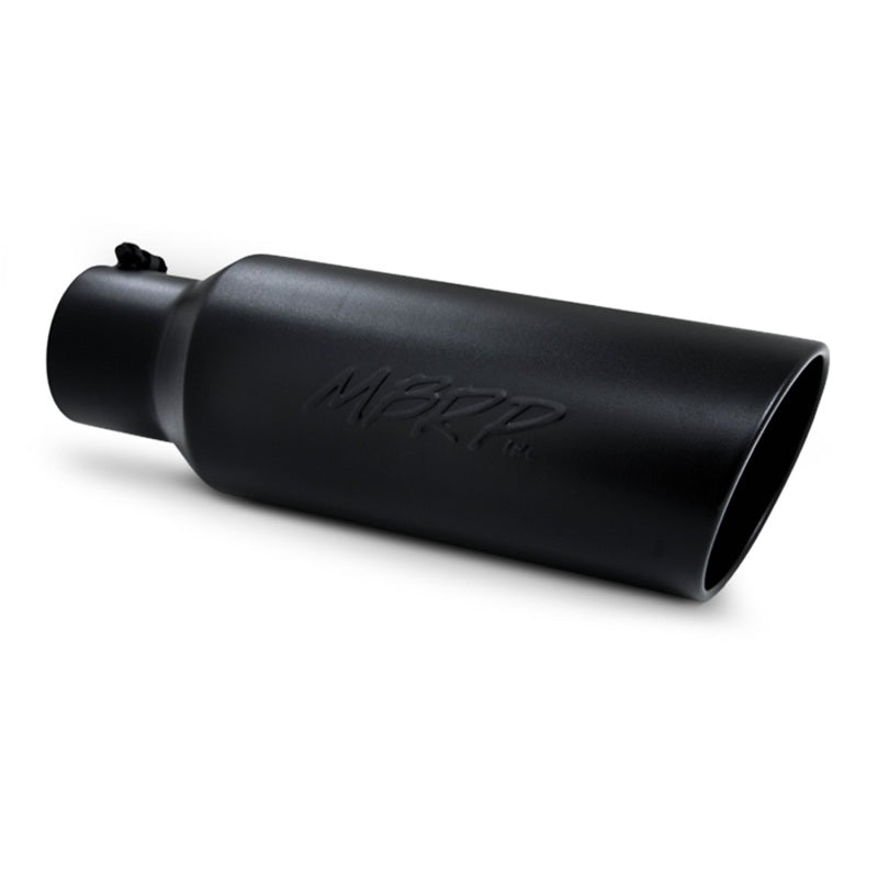 MBRP Universal Tip 6in OD Rolled End 4in Inlet 18in L Black Coated Exhaust Tip MBRP Tips