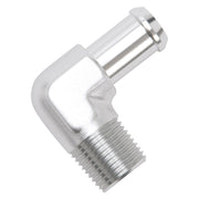 Edelbrock Hose End 90-Deg 1/2In NPT to 5/8In Barb Clear Anodize Edelbrock Fittings