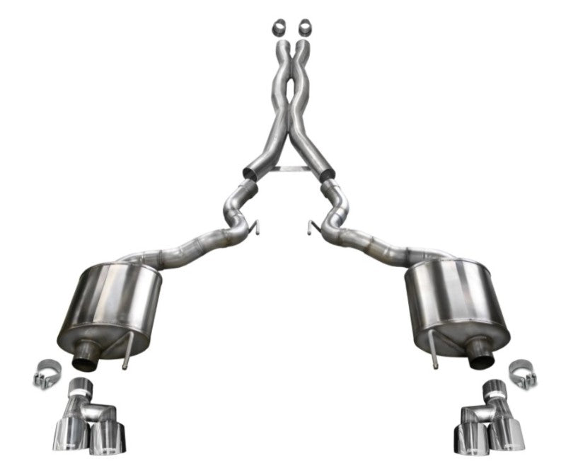 Corsa 2018-2023 Ford Mustang GT Convertible Sport Cat-Back Exhaust w/ 4in Tips CORSA Performance Catback
