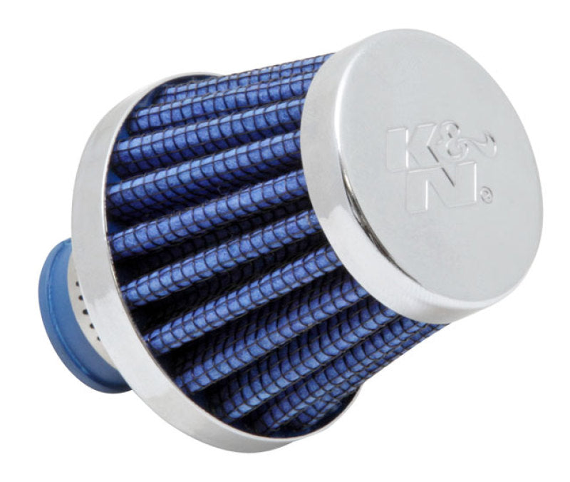 K&N 2in Base OD x .375in Flange ID x 1.75in H Rubber Base Crankcase Vent Filter - Blue K&N Engineering Air Filters - Universal Fit
