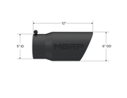 MBRP Universal Tip 6in O.D. Angled Rolled End 5 inlet 12 length - Black Finish MBRP Tips
