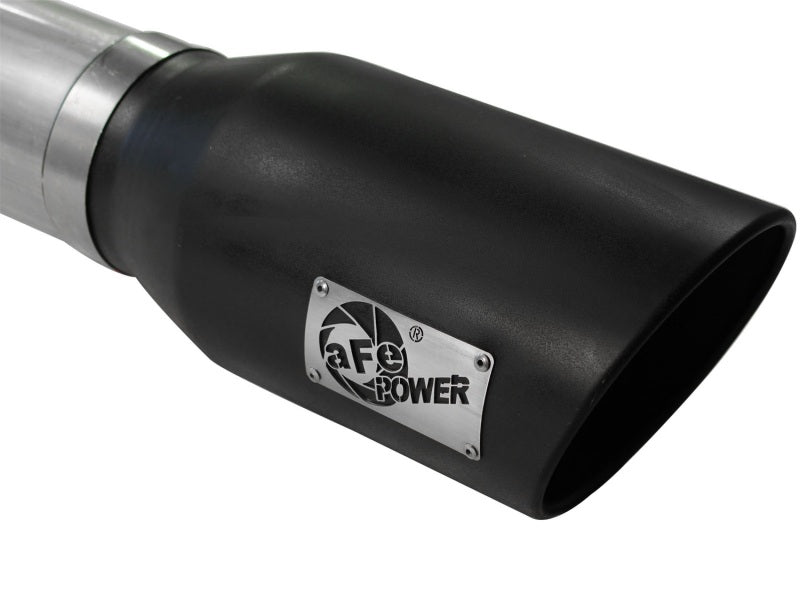 aFe MACHForce XP 5in DPF-Back Stainless Steel Exh Sys, Black tip, Ford Diesel Trucks 08-10 V8-6.4L aFe DPF Back