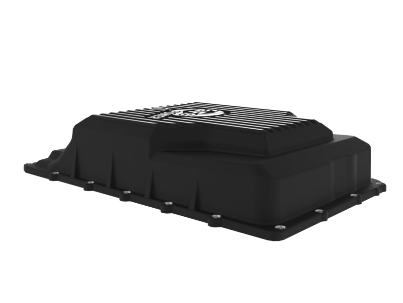 aFe 17-24 Ford F-150 10R60/10R80 Pro Series Rear Transmission Pan Black w/ Machined Fins aFe Diff Covers