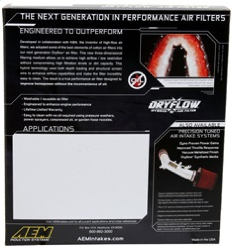 AEM 2015 Ford Mustang 2.3L/3.7L/5.0L Dryflow Air Filter AEM Induction Air Filters - Drop In