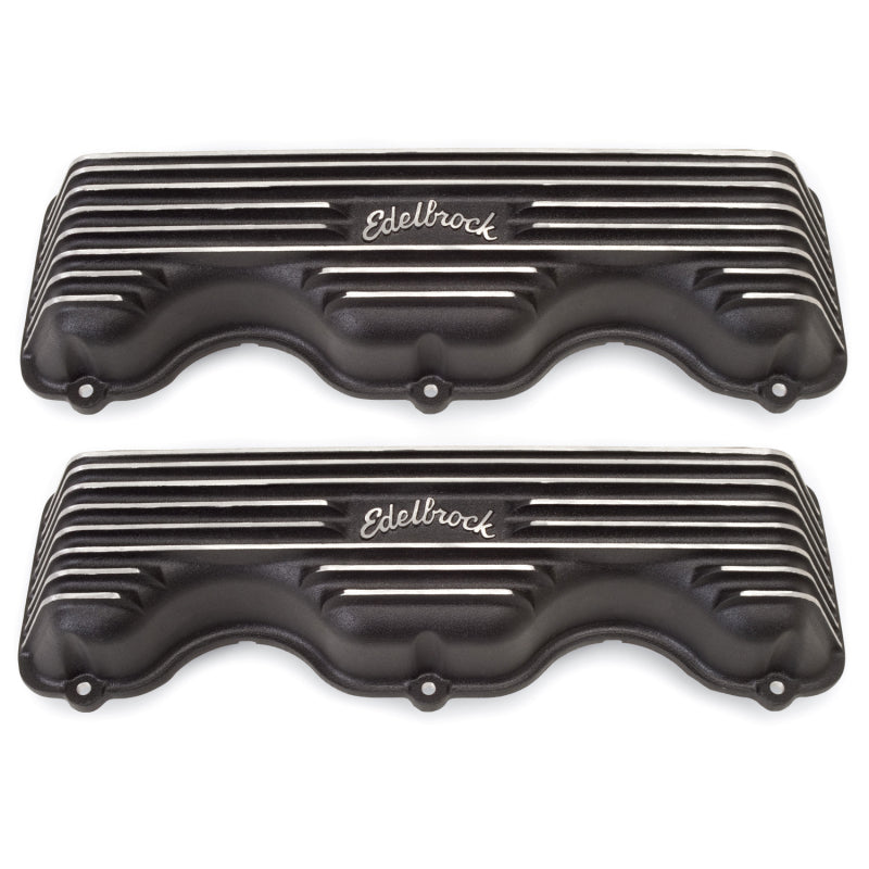 Edelbrock Valve Cover Classic Series Chevrolet W 348/409 CI V8 Black Edelbrock Valve Covers