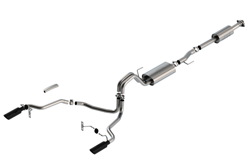 Borla F-150 2021 5.0L 4dr CC SB EC STB Lariat/KR/Pltm/LTD 3/2.25 SRE Cat-Back Touring Black CHR Tips Borla Catback