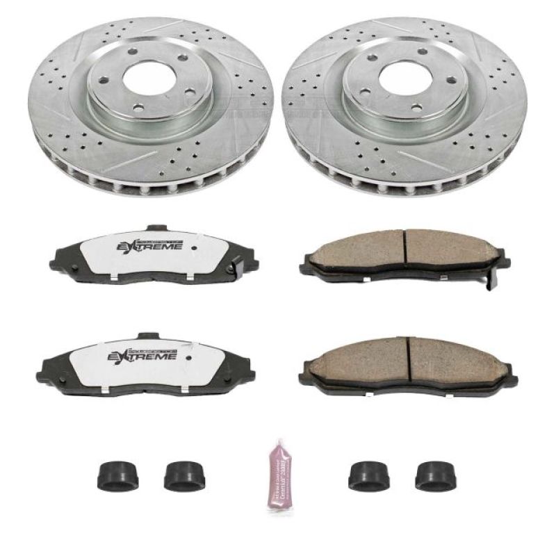 Power Stop 05-07 Cadillac XLR Front Z26 Street Warrior Brake Kit PowerStop Brake Kits - Performance D&S