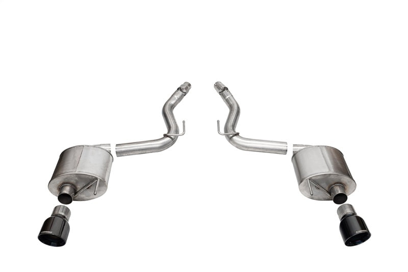 Corsa 24+ Ford Mustang GT Touring Axle-Back Dual Rear Exit with 4.5in Pro Series Black PVD Tips CORSA Performance Axle Back